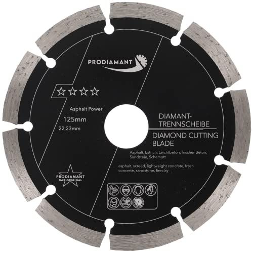 PRODIAMANT Diamantscheibe 125 mm x 22,2 mm Abrasiv für Straßen, Asphalt, Estrich, Leichtbeton, frischer Beton, Sandstein und Schamott von PRODIAMANT