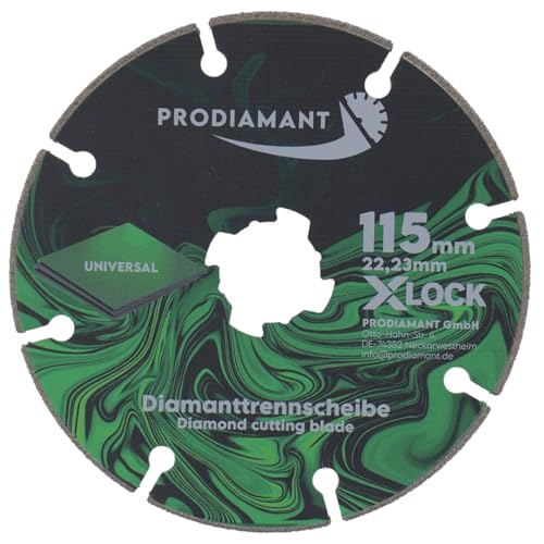 PRODIAMANT Diamanttrennscheibe X-Lock 115mm Universal – Vakuumbeschichtet für Bau & Handwerk von PRODIAMANT