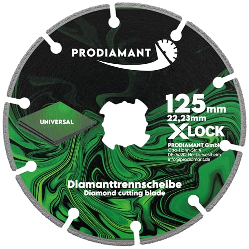 PRODIAMANT Diamanttrennscheibe X-Lock 125mm Universal – Vakuumbeschichtet für Bau & Handwerk von PRODIAMANT