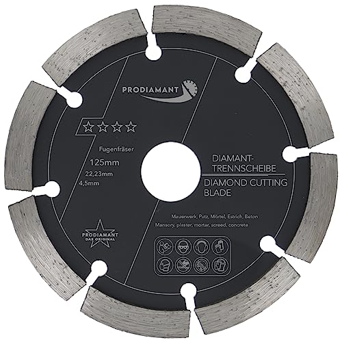 PRODIAMANT Fugenfräser ø 125mm Breite 4,5mm Frässcheibe für Mauerwerk Mörtel Fugen und Putz 10mm Segmenthöhe von PRODIAMANT