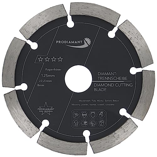 PRODIAMANT Fugenfräser ø 125mm Breite 8mm Frässcheibe für Mauerwerk Mörtel Fugen und Putz 10mm Segmenthöhe von PRODIAMANT