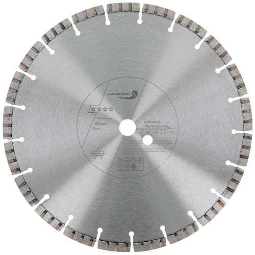 PRODIAMANT Laser Diamanttrennscheibe 300mm x 20 Beton Stahlbeton Stein und Ziegel Diamant Turbo-Segmente lasergeschweißt von PRODIAMANT