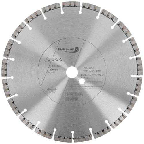 PRODIAMANT Laser Diamanttrennscheibe 300mm x 25,4 Beton Stahlbeton Stein und Ziegel Diamant Turbo-Segmente lasergeschweißt von PRODIAMANT