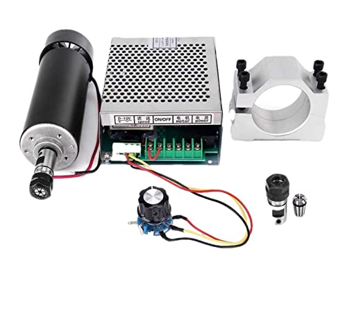 PROPFE CNC-Spindelmotor-Kits, 300 W/500 W/800 W, luftgekühlte Motorspindel Werkzeugspindel, Spannzange für DIY-Gravur, CNC-Spindel, zylindrischer Durchmesser 52 mm, für DIY-Gravur von PROPFE