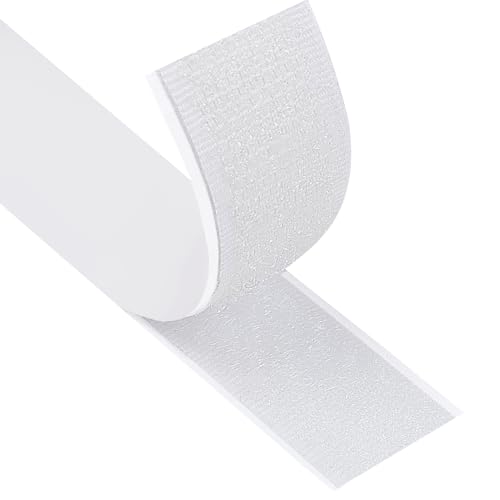 PROPOG Klettband Selbstklebend Extra Stark, 10 M Klettverschluss Selbstklebend Weiß Doppelseitige Klett Klebeband 20mm Tape Hinterlässt Keine Spuren für Heim Bürodekoration Heimwerker von PROPOG