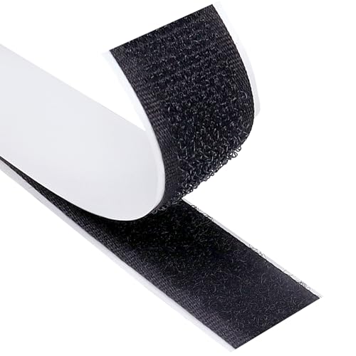 PROPOG Klettband Selbstklebend Extra Stark, 8M Klett Klebeband Weiß Schwarz Klebeklett Selbstklebend Stark 20mm Velcro Tape Doppelseitig Hinterlässt Keine Spuren für Heim Bürodekoration Heimwerker von PROPOG