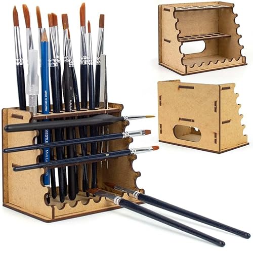 PROSCALE Pinselhalter Organizer für Miniaturmodellbau. Pinsel-Organizer-Kit für Ausstellung Tisch und Wand für Miniaturen Warhammer Modellbau Maquetten und Bastelarbeiten (Pinsel A) von PROSCALE