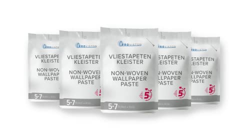 PROVISTON | Sparpack 5 x Tapetenkleister für Vliestapeten | Für je 5-7 Rollen | 200g Packungen | Hervorragende Klebekraft | Sehr ergiebiger Rollkleister | Trocknet fleckenfrei aus von PROVISTON