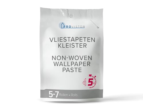 PROVISTON | Tapetenkleister für Vliestapeten | Hochwertiger Kleister | 5-7 Rollen | 200g Packung | Hervorragende Klebekraft | Sehr ergiebiger Rollkleister | Trocknet fleckenfrei aus von PROVISTON