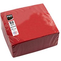 PROnappe Servietten rot 2-lagig 10,0 x 10,0 cm 50 St. von PROnappe