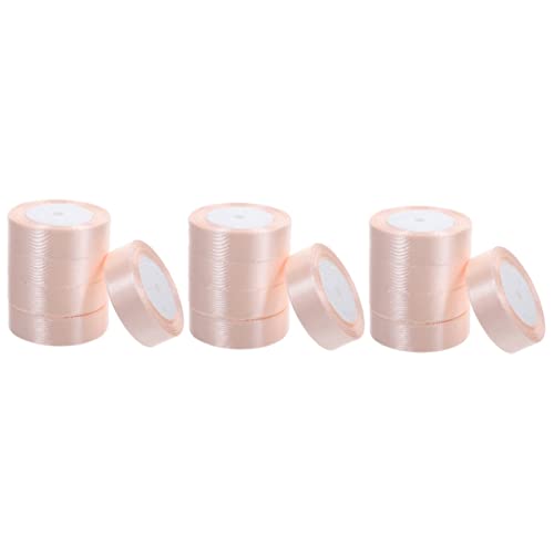 Bänder for Basteln, 5 Rollen Dekoband Geschenkbänder Hochzeitsband Ripsband Kranz Bastelband Blumenstrauß Verpackungsband Tortendekoration Polyester Weihnachten(Meat pink) von PRPRP