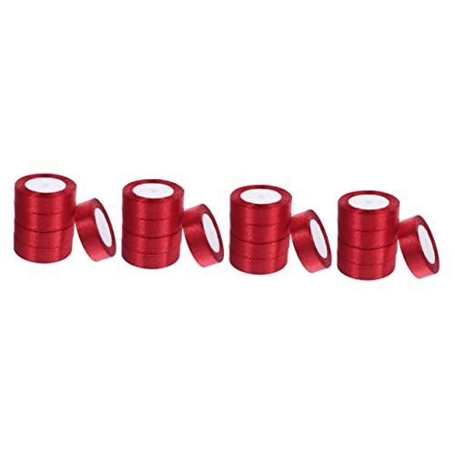 Bänder for Basteln, 5 Rollen Dekoband Geschenkbänder Hochzeitsband Ripsband Kranz Bastelband Blumenstrauß Verpackungsband Tortendekoration Polyester Weihnachten(Wine Red) von PRPRP