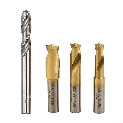 Bohrer, Bohrersatz, 4-teiliges Bohrerset, Punktschweißbohrer, 6,5 mm 8 mm 10 mm HSS CO Punktschweißschneider Schweißbohrer Senker von PRPRP