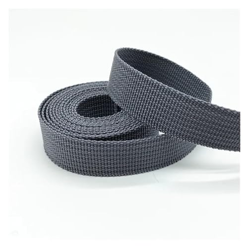 Gurtband, 2 Yards, 20 mm, Canvas-Band, Gürteltaschen-Gurtband, Nylon-Gurtband, Haustier-Gurtband, Rucksack-Umreifung, Nähen, Tasche, Gürtel, Zubehör(Dark Grey) von PRPRP