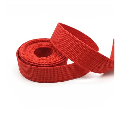 Gurtband, 2 Yards, 20 mm, Canvas-Band, Gürteltaschen-Gurtband, Nylon-Gurtband, Haustier-Gurtband, Rucksack-Umreifung, Nähen, Tasche, Gürtel, Zubehör(Red) von PRPRP