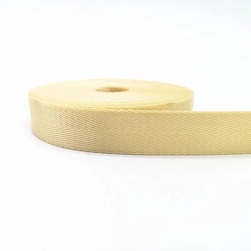 Gurtband, 2 Yards 1"(25mm) Gurt Nylon-Gurtband Fischgrätenmuster Rucksack-Umreifung Nähen Tasche Gürtel Zubehör(Beige) von PRPRP