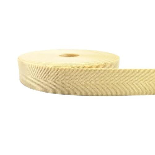 Gurtband, 2 Yards 1"(25mm) Gurt Nylon-Gurtband Fischgrätenmuster Rucksack-Umreifung Nähen Tasche Gürtel Zubehör(Beige) von PRPRP