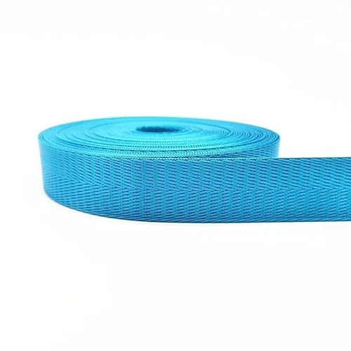 Gurtband, 2 Yards 1"(25mm) Gurt Nylon-Gurtband Fischgrätenmuster Rucksack-Umreifung Nähen Tasche Gürtel Zubehör(Lake Blue) von PRPRP