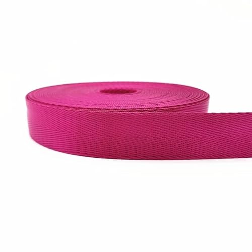 Gurtband, 2 Yards 1"(25mm) Gurt Nylon-Gurtband Fischgrätenmuster Rucksack-Umreifung Nähen Tasche Gürtel Zubehör(Rose) von PRPRP