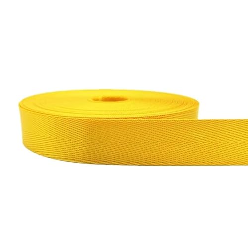 Gurtband, 2 Yards 1"(25mm) Gurt Nylon-Gurtband Fischgrätenmuster Rucksack-Umreifung Nähen Tasche Gürtel Zubehör(Yellow) von PRPRP