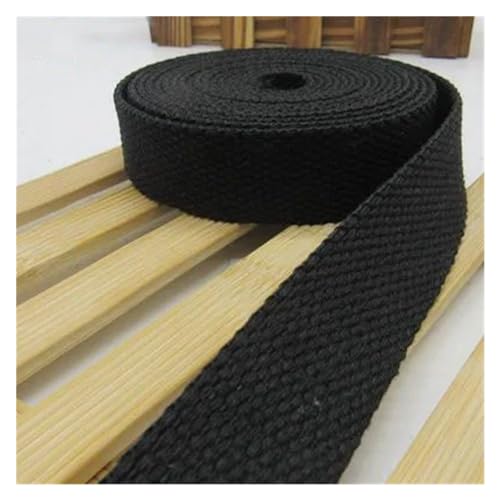 Gurtband, 38 mm, 5 Meter, Canvas-Gurtband, Gürteltaschen-Gurtband, Baumwoll-Gurtband, Nylon-Gurtband, DIY-Rucksackgurt, Nähen, Tasche, Gürtel, Hundezubehör(Black) von PRPRP