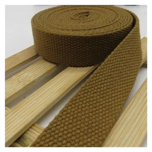 Gurtband, 38 mm, 5 Meter, Canvas-Gurtband, Gürteltaschen-Gurtband, Baumwoll-Gurtband, Nylon-Gurtband, DIY-Rucksackgurt, Nähen, Tasche, Gürtel, Hundezubehör(Khaki) von PRPRP