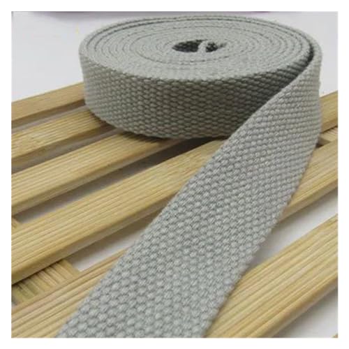 Gurtband, 38 mm, 5 Meter, Canvas-Gurtband, Gürteltaschen-Gurtband, Baumwoll-Gurtband, Nylon-Gurtband, DIY-Rucksackgurt, Nähen, Tasche, Gürtel, Hundezubehör(Light Gray) von PRPRP