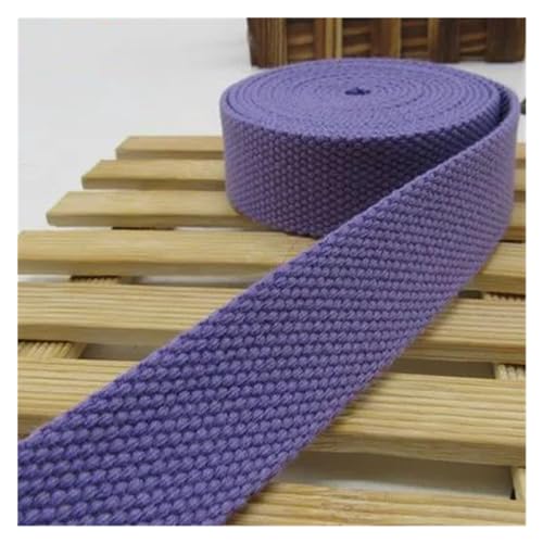 Gurtband, 38 mm, 5 Meter, Canvas-Gurtband, Gürteltaschen-Gurtband, Baumwoll-Gurtband, Nylon-Gurtband, DIY-Rucksackgurt, Nähen, Tasche, Gürtel, Hundezubehör(Light Purple) von PRPRP