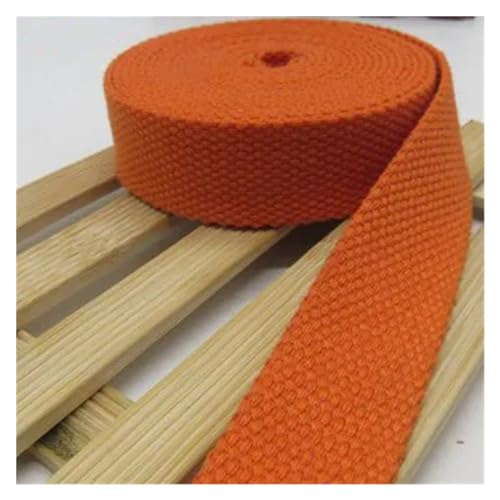 Gurtband, 38 mm, 5 Meter, Canvas-Gurtband, Gürteltaschen-Gurtband, Baumwoll-Gurtband, Nylon-Gurtband, DIY-Rucksackgurt, Nähen, Tasche, Gürtel, Hundezubehör(Orange) von PRPRP