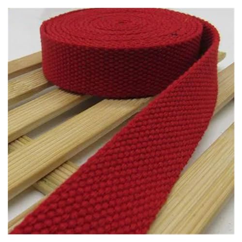 Gurtband, 38 mm, 5 Meter, Canvas-Gurtband, Gürteltaschen-Gurtband, Baumwoll-Gurtband, Nylon-Gurtband, DIY-Rucksackgurt, Nähen, Tasche, Gürtel, Hundezubehör(Red) von PRPRP