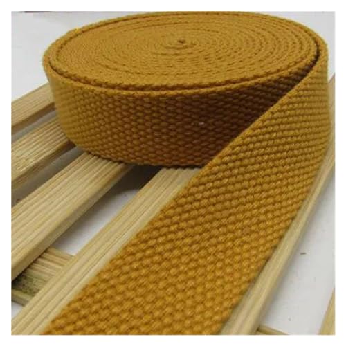 Gurtband, 38 mm, 5 Meter, Canvas-Gurtband, Gürteltaschen-Gurtband, Baumwoll-Gurtband, Nylon-Gurtband, DIY-Rucksackgurt, Nähen, Tasche, Gürtel, Hundezubehör(Yellow) von PRPRP