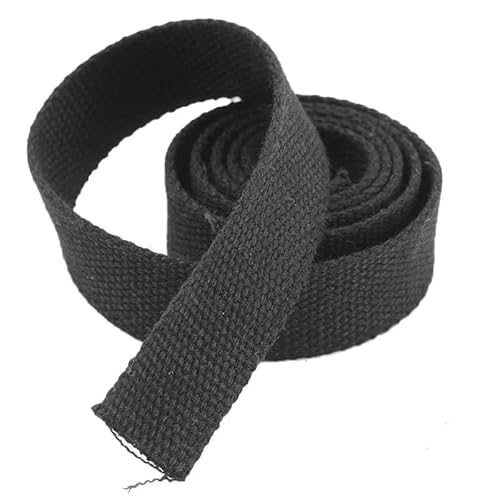 Gurtband, 5 Meter, 25 mm, Canvas-Band, Gürteltaschen-Gurtband, Nylon-Gurtband, Rucksack-Umreifung, Nähen, Tasche, Gürtel, Zubehör(Black) von PRPRP