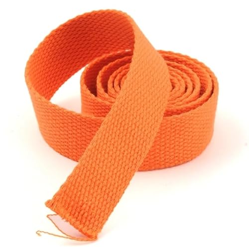 Gurtband, 5 Meter, 25 mm, Canvas-Band, Gürteltaschen-Gurtband, Nylon-Gurtband, Rucksack-Umreifung, Nähen, Tasche, Gürtel, Zubehör(Orange) von PRPRP