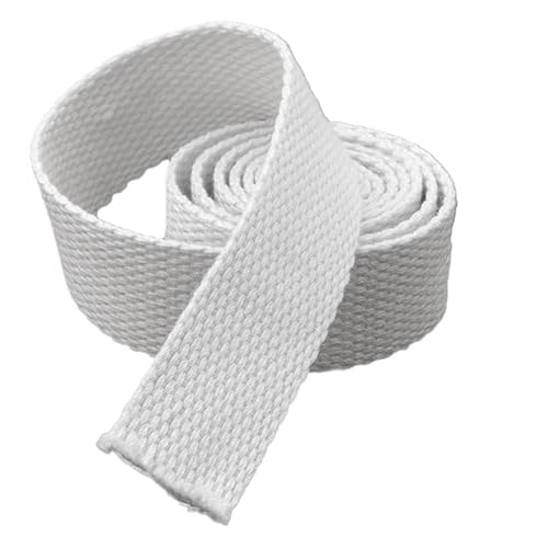 Gurtband, 5 Meter, 25 mm, Canvas-Band, Gürteltaschen-Gurtband, Nylon-Gurtband, Rucksack-Umreifung, Nähen, Tasche, Gürtel, Zubehör(White) von PRPRP