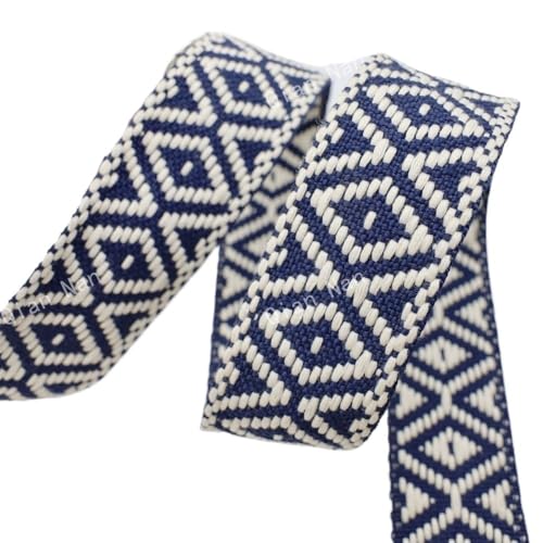 Gurtband, 5 Meter, 38 mm, buntes Jacquard-Baumwoll-Gurtband, Leinengurte, Tasche, Schultergurt, Kleidungsband, Nähzubehör(Blue) von PRPRP