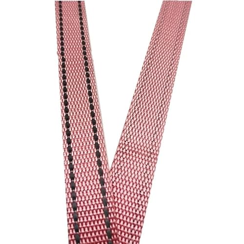 Gurtband, 5 Meter 15 mm 5/8 Zoll Polyester-Gurtband mit reflektierendem Streifen, Rucksackgurt, DIY-Handwerk, Haustierhalsband, Leine, Zubehör(Pink) von PRPRP