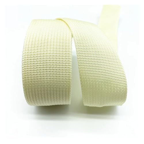 Gurtband, 5 Yards, 38 mm, Canvas-Band, Gürteltaschen-Gurtband, Nylon-Gurtband, Haustier-Gurtband, Rucksack-Umreifung, Nähen, Tasche, Gürtel, Zubehör(Cream) von PRPRP