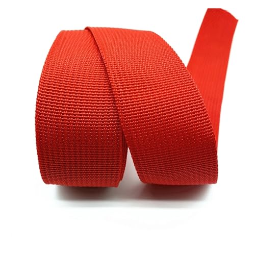 Gurtband, 5 Yards, 38 mm, Canvas-Band, Gürteltaschen-Gurtband, Nylon-Gurtband, Haustier-Gurtband, Rucksack-Umreifung, Nähen, Tasche, Gürtel, Zubehör(Red) von PRPRP