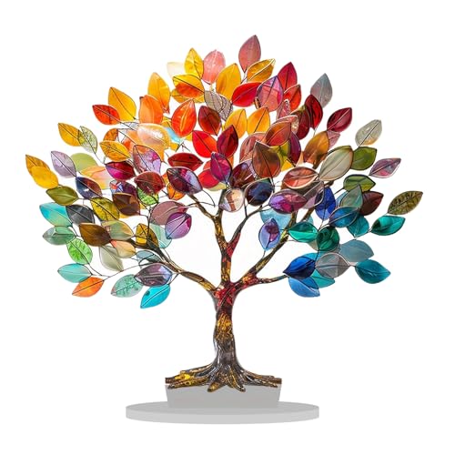 7 Bunte Chakra-Edelstein-Heilkristall-Geldbaum, Kristall-Bonsai-Feng-Shui-Glücks-Geldbaum, Tabetop-Edelsteinbaum für Heimbüro-Schreibtischdekoration von PRTECY