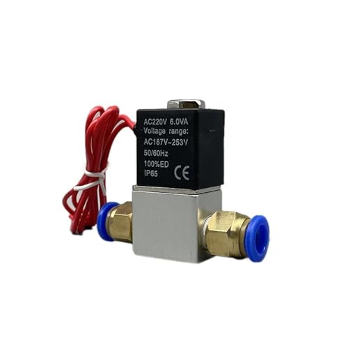 PRTSWYIY 12V 24V 220V Pneumatic Electric Solenoid Valve 2 Position 2 Port Normally Closed Air Magnetic Valve 6mm 8mm Hose Barb Connection(4MM-4MM Barb,110V Normally Closed) von PRTSWYIY