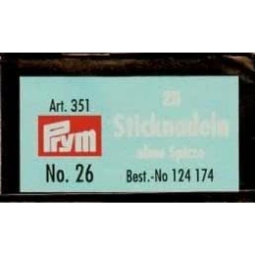 Prym 124174 Sticknadeln ohne Sp. ST 26 0,60 x 34 mm silberfarbig von Prym