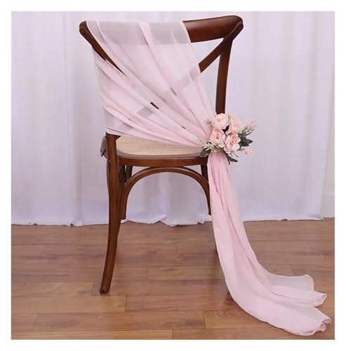 PSNKLMM Stuhl SchäRpen 24 STÜCKE 17x275 cm Chiffon Stuhl Schärpen Hochzeit Stuhl Dekoration Lange for Hochzeit Gang Dekorationen Party Bankett Event FüR Hochzeit Party Hoteldekoration(Light Pink) von PSNKLMM