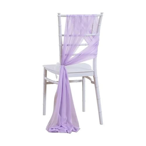 PSNKLMM Stuhl SchäRpen 24 Stück 17x250cm Grün Chiffon Stuhlschärpen 12er Set Schärpen Hochzeit Stuhlhussen Band Hochzeit Party Gang Stuhl Dekor FüR Hochzeit Party Hoteldekoration(Light Purple) von PSNKLMM