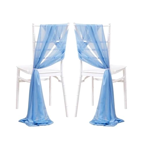 Stuhl SchäRpen 10/50 Stück 17x250cm Salbeigrün Chiffon Stuhlschärpen 12er Set Schärpen Hochzeit Stuhlhussen Band Hochzeitsfeier Gang Stuhl Dekor FüR Hochzeit Party Hoteldekoration(Blue,10 pcs) von PSNKLMM