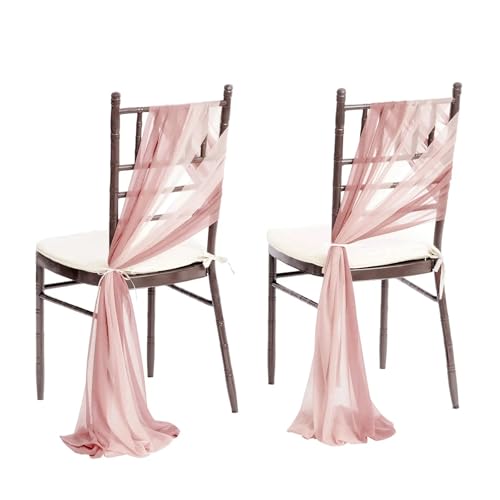 Stuhl SchäRpen 10/50 Stück 17x250cm Salbeigrün Chiffon Stuhlschärpen 12er Set Schärpen Hochzeit Stuhlhussen Band Hochzeitsfeier Gang Stuhl Dekor FüR Hochzeit Party Hoteldekoration(Pink set,10 pcs) von PSNKLMM