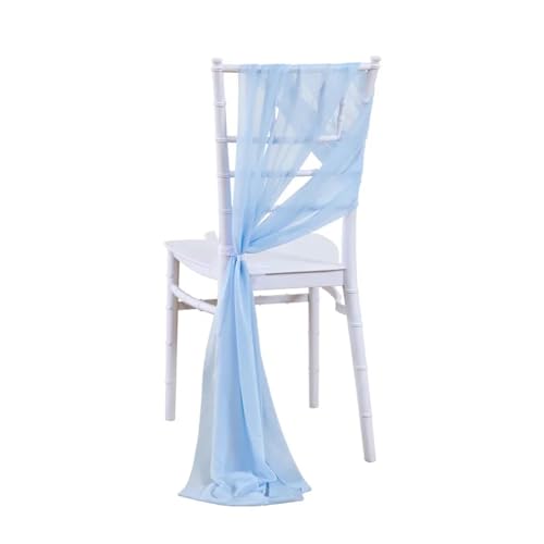 Stuhl SchäRpen 10/50 Stücke 17x250cm Shiny Chiffon Stuhl Schärpen Set Schärpe Gaze Hochzeit Stuhlhussen Band Hochzeit Party Gang Stuhl Dekoration FüR Hochzeit Party Hoteldekoration(Sky blue,10 pcs) von PSNKLMM