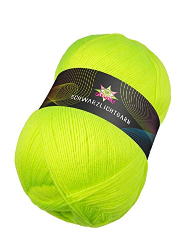 PSYWORK 400g Schwarzlicht Wolle Neon Gelb von PSYWORK