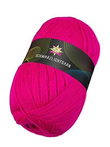 PSYWORK 400g Schwarzlicht Wolle Neon Pink von PSYWORK