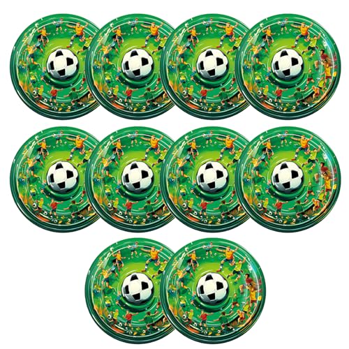 PT Haahoos 10 Stück 18 Cm Fußball Pappteller, Party Dekoration, Teller, Wm Fußball Design Teller, Grüne Fußball Fußball Teller Für Sportspiele, Kinderurlaub, Fußball Fans Party Dekoration von PT Haahoos