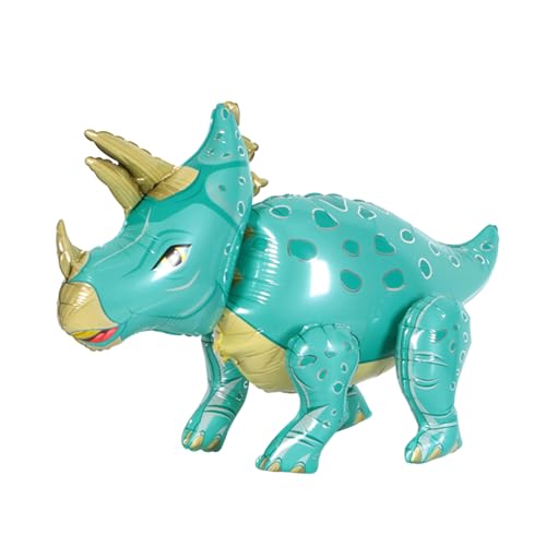 3D Dinosaurier Luftballons für Party Dekorationen, Kinder Dinosaurier Party Luftballons Aluminium folien Folien Dinosaurier Luftballons für Happy Birthday Tier Themen Party Triceratops Blau von PT Haahoos